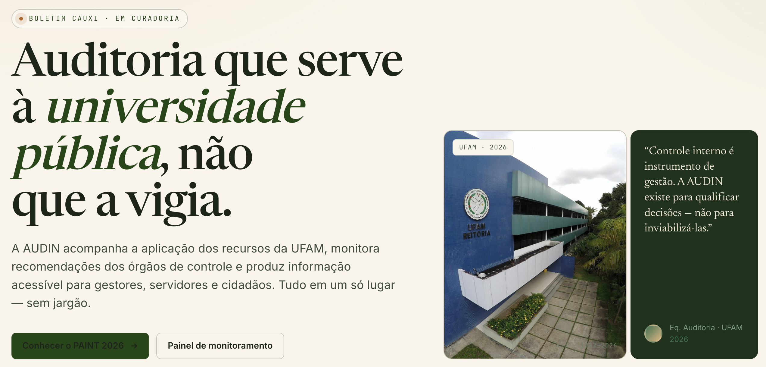 AUDIN/UFAM lança novo Portal da Auditoria e Realiza visita técnica ao ICSEZ para o ciclo de auditoria de obras em Parintins